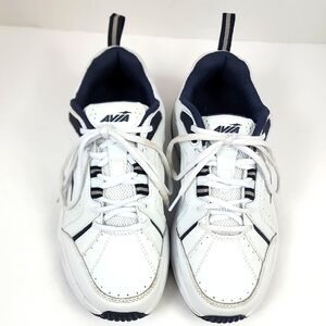 Avia Mens White Black Classic Memory Foam Athletic Sneakers Running Shoes, sz 8W